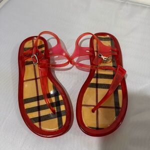 Burberry Red Jelly Sandals - Youth Size 34